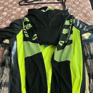 Cycling Jersey and Bib Set in Black and Neon Yellow